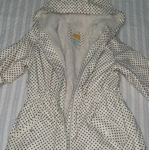 C&C California Black and White Polka Dot Raincoat